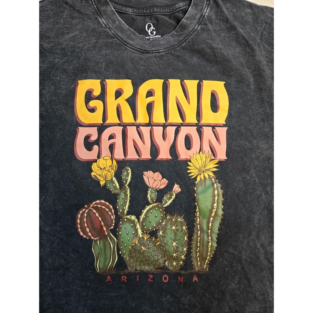 Organic Generation Women's Graphic Print Grand Canyon Tshirt Size XS Acid washed - Picture 2 of 7